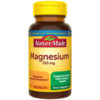 Thumbnail for Nature Made Magnesium Oxide 250 mg, Magnesium Supplements for Men and Women, Support for Muscle, Heart, Bone and Nerve Health, 100 Tablets, 100 Day Supply