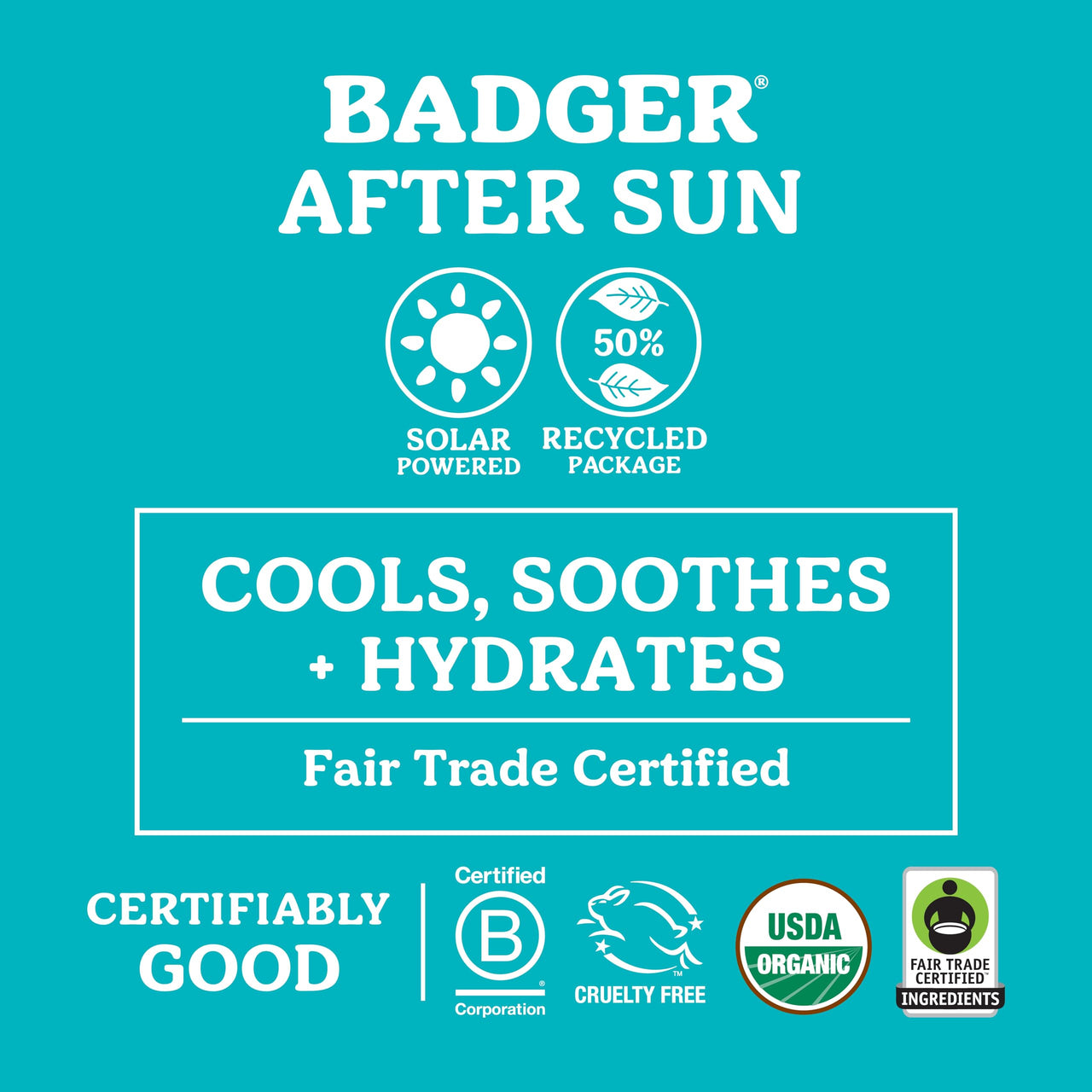 Badger Coconut After Sun with Organic Cocoa Butter & Shea Butter, Rescue Balm, Soothing & Cooling Balm for Tight Dry Skin After Sun Exposure, 2 oz