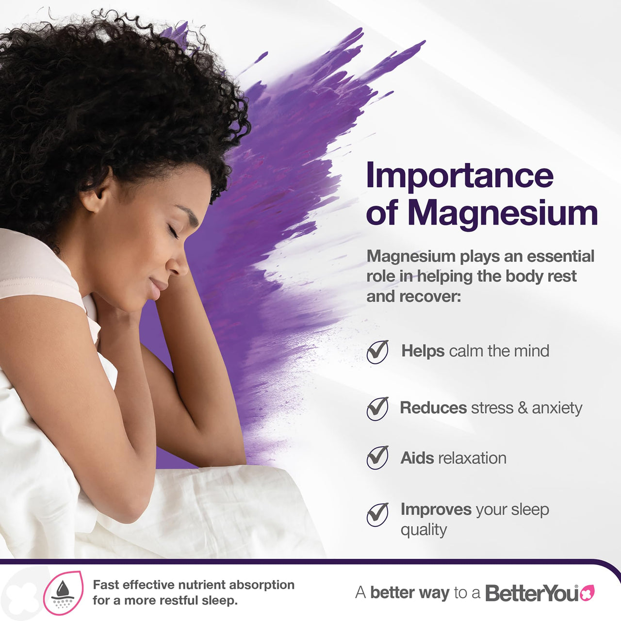 BetterYou Magnesium Muscle Body Spray - Relaxing Topical Magnesium and Essential Oil Spray - Lavender and Chamomile - Promotes Better Sleep - 3.38 oz