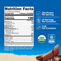 Thumbnail for Nutricost Organic Pea Protein Powder (3 LBS) Chocolate - Certified USDA Organic, Protein from Plants, Vegetarian Friendly, Gluten Free, Non-GMO