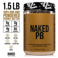 Thumbnail for NAKED Strawberry Whey Protein Powder (24 Servings) PB Powdered Peanut Butter 1.5LB (45 Servings) – Grass-Fed; Bulk; Non-GMO; Gluten Free; Soy Free; Vegan