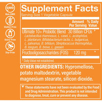 Thumbnail for The Vitamin Shoppe Ultimate 10+ Probiotics 30 Billion CFU - 10 Probiotic Strains for Digestive Health, Immune & Gut Support (30 Vegetable Capsules)