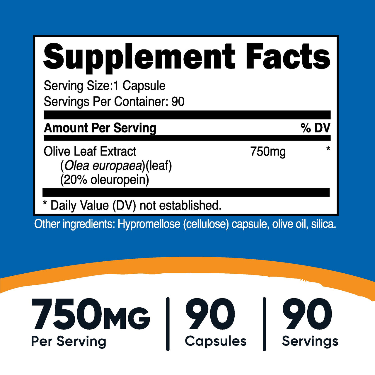 Nutricost Olive Leaf Extract (20% Oleuropein) 750 MG, 90 Capsules - Non-GMO, Gluten Free