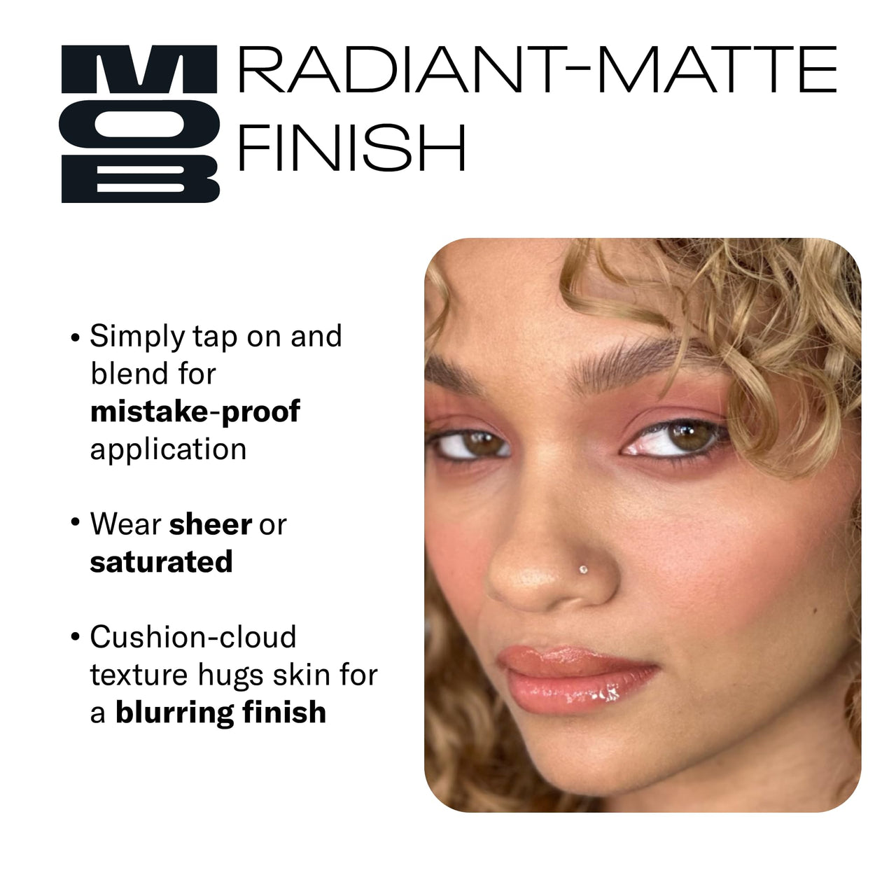 MOB Beauty Cream Clay Blush M73 Mauve Rose – Cool-Toned Rich Wash of Color, Buildable Lightweight Blendable Vegan Cruelty-Free Skincare Infused Long Wear Sustainable Refillable Compact