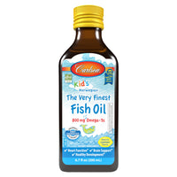 Thumbnail for Carlson - Kid's The Very Finest Fish Oil Liquid, 800 mg Omega-3s, Norwegian, Wild-Caught Fish Oil, Omega 3 Liquid for Kids, Sustainably Sourced, Lemon, 200 ml