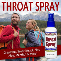 Thumbnail for NutriBiotic – Throat Spray with GSE, 4 Fl. Oz | Gentle and Soothing Sore Throat Support with Grapefruit Seed Extract, Zinc & Menthol | Alcohol Free & Non-Medicated
