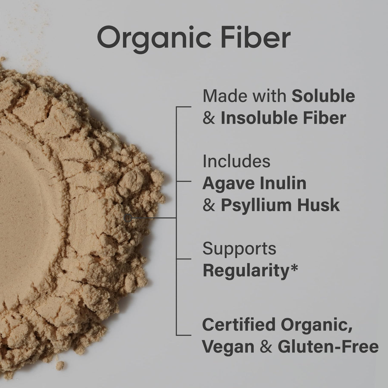 Sports Research® Organic Fiber Unflavored – Organic Fiber Powder - Daily Psyllium Husk and Prebiotic Agave Inulin, Helps Maintain Regularity* with Soluble & Insoluble Fiber - Easy to Mix, 30 Servings