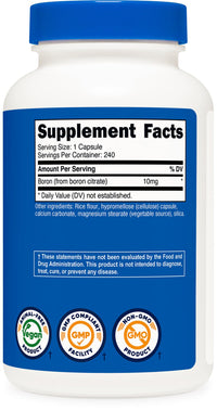 Thumbnail for Nutricost Boron Capsules 10mg, 240 Vegetarian Capsules, Gluten Free and Non-GMO