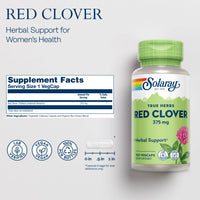 Thumbnail for SOLARAY Red Clover 375 mg - Traditional Women's Health Herbal Support - Non-GMO Verified, Vegan, Lab Verified - 60-Day Guarantee - 100 Servings, 100 VegCaps