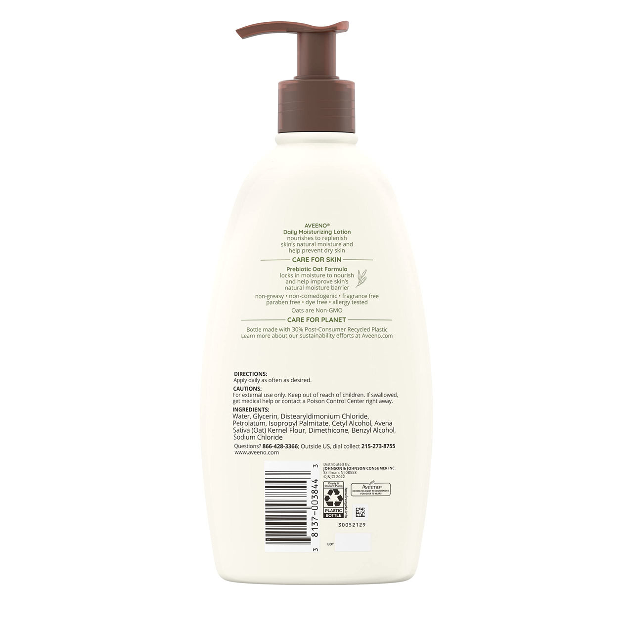 Aveeno Active Naturals Daily Moisturizing Lotion, 18-Ounce Pump (Pack of 2)
