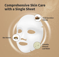 Thumbnail for BENTON Snail Bee High Content Mask Pack (20g / 10 Sheets) - Snail Mucin Face Mask With Bee Venom | Korean Skin Care Face Mask Sheets For Moisturizing, Soothing and Nourishing