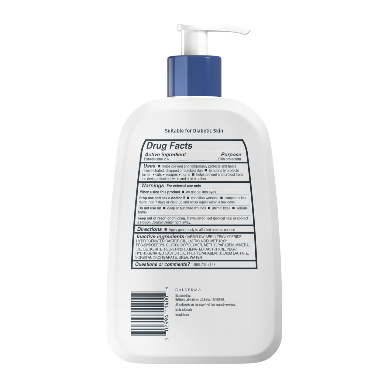 Cetaphil Cracked Skin Repair Lotion, 16 oz, For Very Rough & Cracked, Sensitive Skin, 24 Hour Hydration, Protects & Hydrates Cracked Skin, Hypoallergenic, Fragrance Free