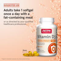 Thumbnail for Jarrow Formulas Vitamin D3 125 mcg (5000 IU) - 100 Servings (Softgels) - Bone Health, Immune Support & Calcium Metabolism Support - Vitamin D Supplement - D3 Vitamins - 5000 IU Vitamin D - Gluten Free