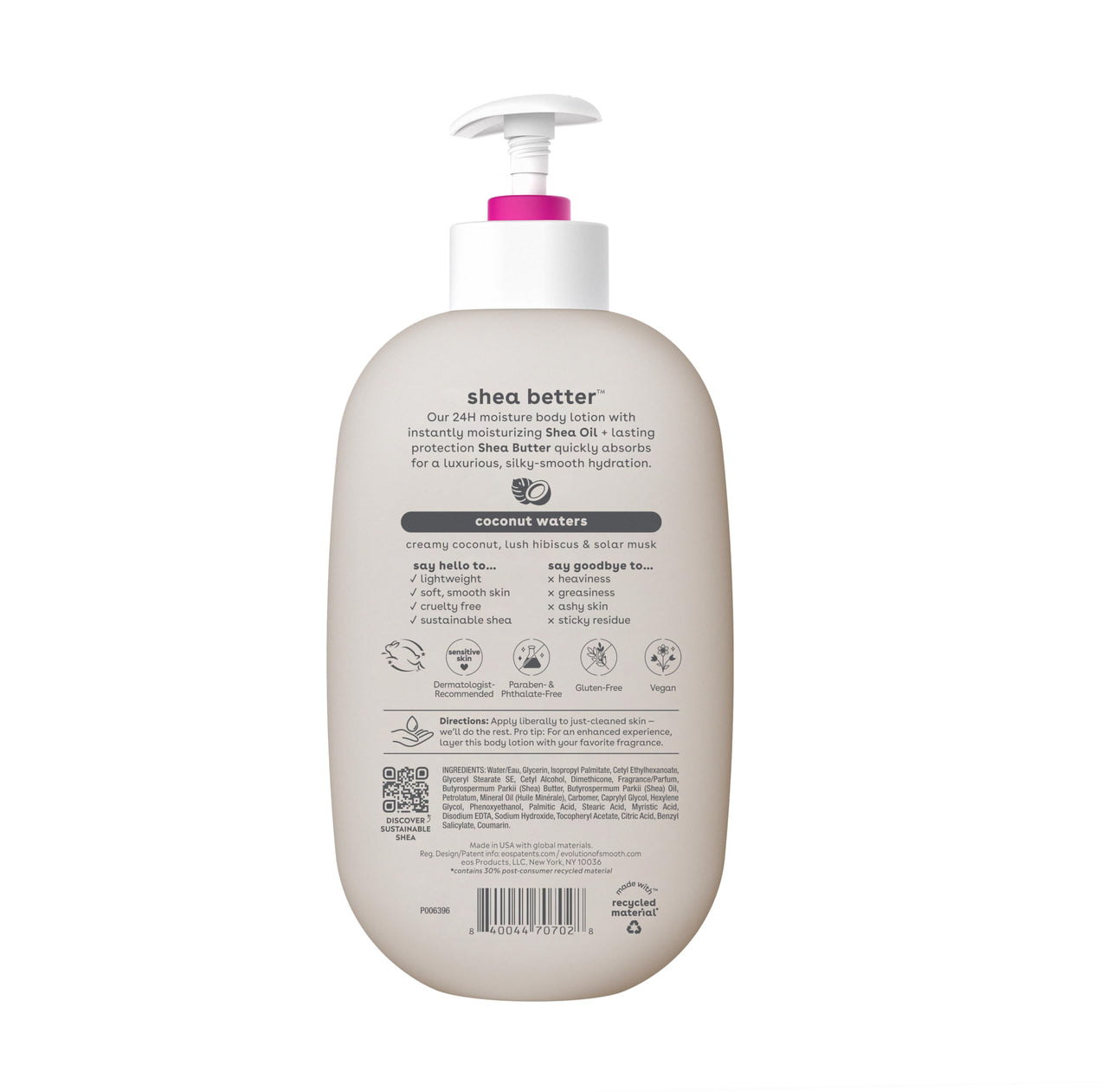 Bundle of eos Shea Better Hand Cream & Body Lotion - Coconut, Natural Shea Butter Hand Lotion and Skin Care, 24 Hour Hydration with Shea Butter & Oil
