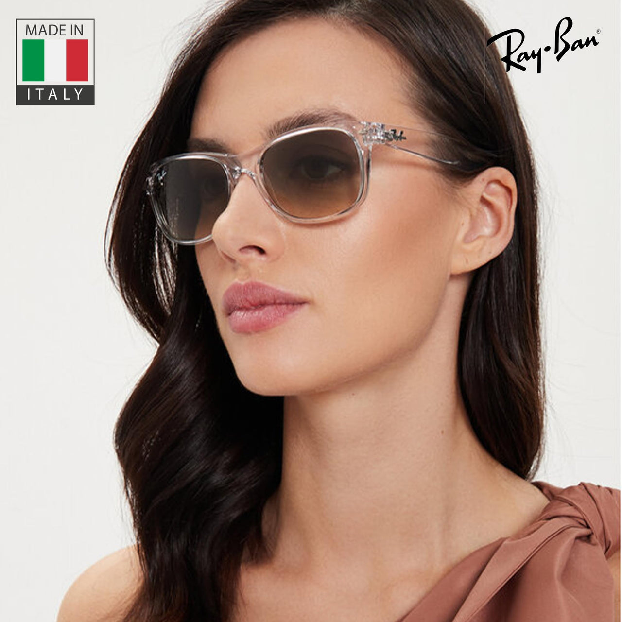 Ray-Ban RB2132 NEW WAYFARER CLASSIC Square Shaped Non-Polarized Sunglasses for Men & Women – Includes Official RAYBAN Eyewear Kit – Ideal Formal & Casual Wear Sunglasses – Clear Grey Lens