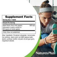 Thumbnail for NaturesPlus Apple Pectin - 500 mg, 180 Tablets - Natural Fiber Supplement - Vegetarian, Gluten Free - 180 Servings
