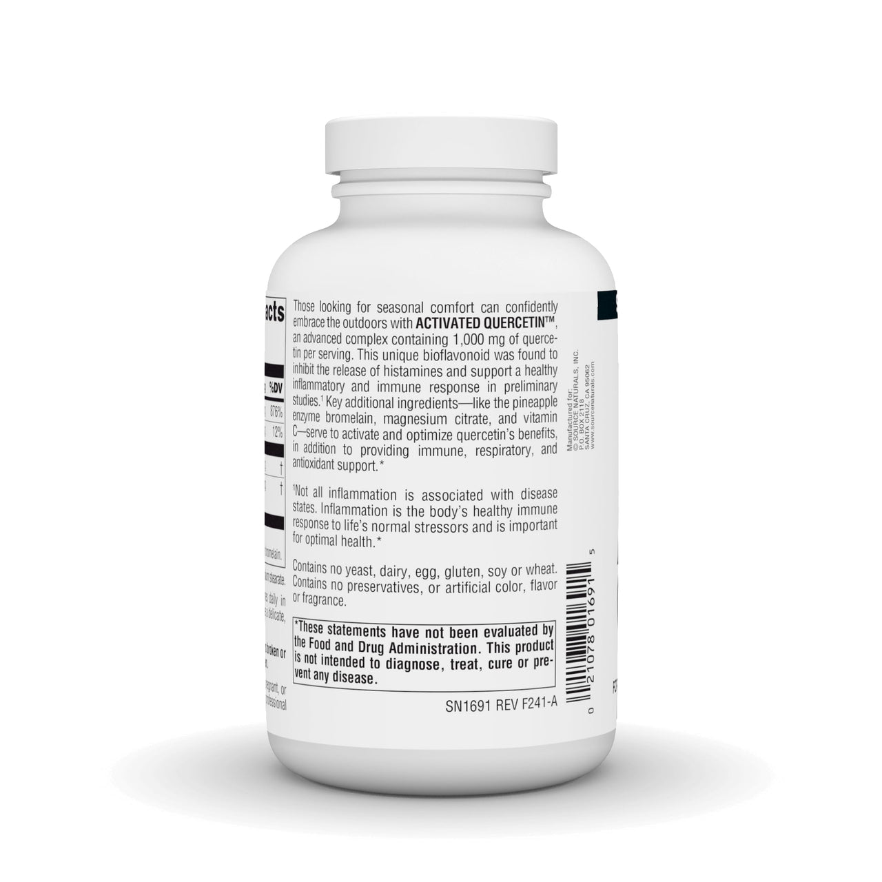 Source Naturals Activated Quercetin, Bioflavanoid Complex, for Seasonal & Immune Support* - 200 Capsules