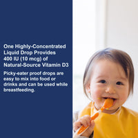 Thumbnail for Carlson - Baby's Super Daily D3, Baby Vitamin D Drops, 400 IU (10 mcg) per Drop, 1-Year Supply, Vegetarian, Liquid Vitamin D Drops for Infants and Toddlers, Unflavored, 365 Drops