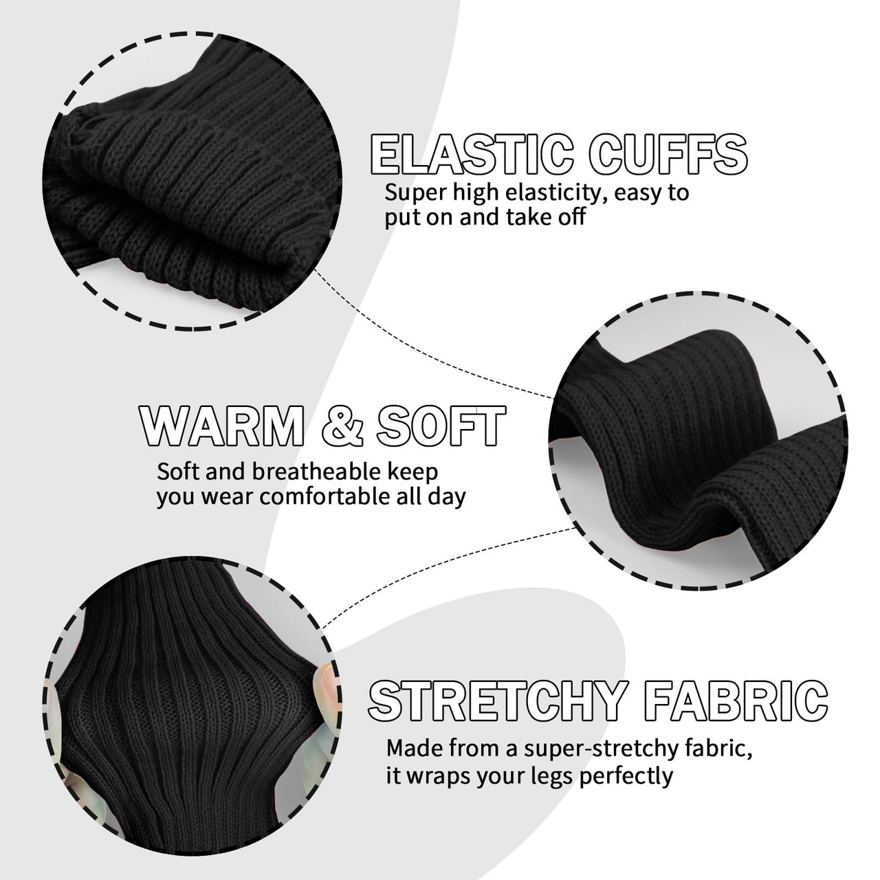 Buauty Leg Warmers for Women 80s 90s Outfit Fashion Neon Ribbed Leg Socks Fashion Y2k Neon Accessories Sports Yoga (2 Pairs)