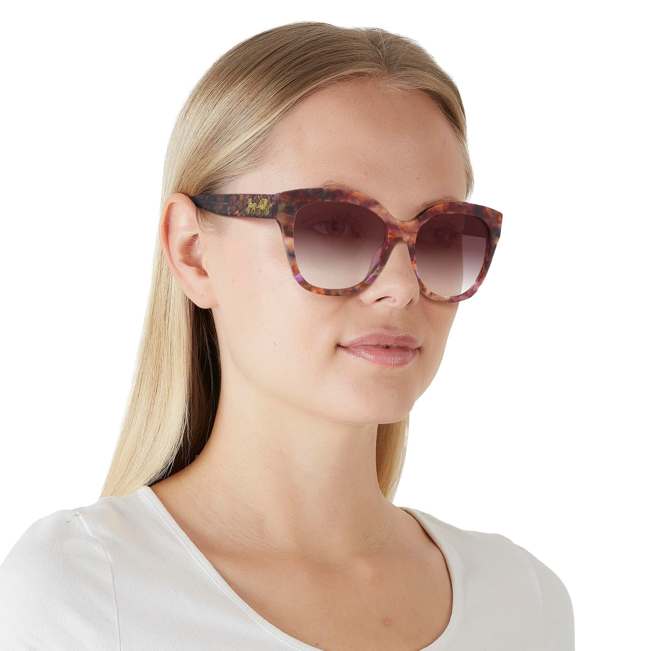 COACH Sunglasses HC 8264 57398H L1083 Petal Tortoise Purple Cl