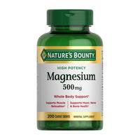 Thumbnail for Nature's Bounty Magnesium Supplements - Magnesium 500 Mg Tablets for Bone & Muscle Health, 200 Count (Pack of 1)