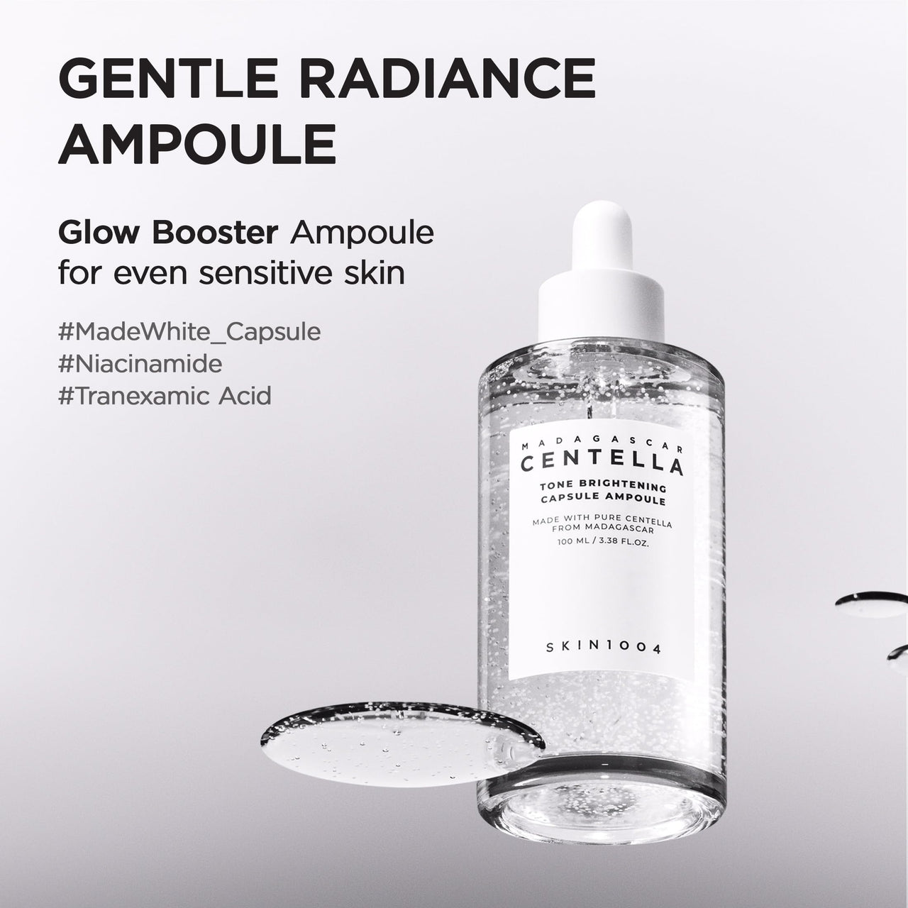 SKIN1004 Tone Balancing Capsule Ampoule, Niacinamide & Centella Serum for Face, Korean Hydrating Facial Serum for Dark Spot & Skin Tone with Tranexamic Acid, Korean Skin Care, 3.38 fl.oz / 100ml