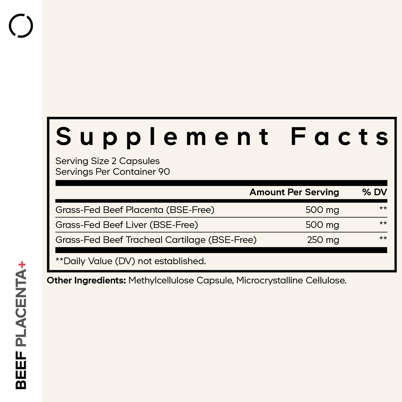 Codeage Grass-Fed Beef Placenta Supplement - Bovine Placenta – Pasture-Raised, Grass-Finished, Undefated, Desiccated - Non-GMO - 180 Capsule
