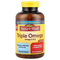 Thumbnail for Triple Omega 3-6-9, 150 Softgels Value Size, Omega Supplement For Heart Health