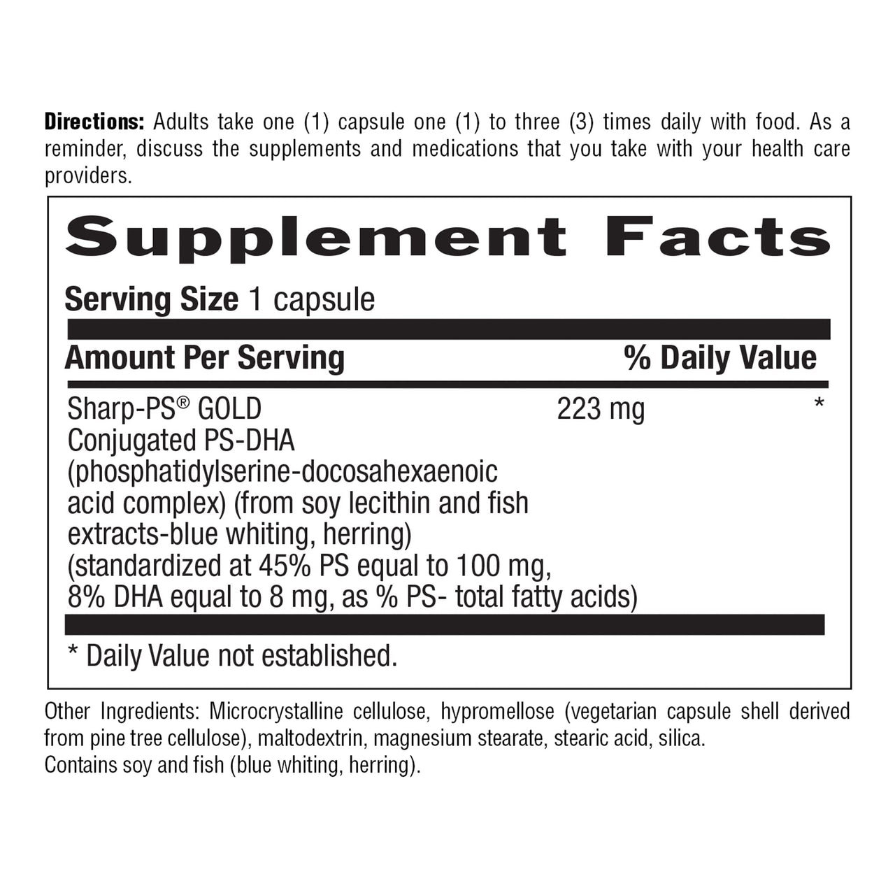 Country Life Sharp Thought - Memory & Cognitive Support Supplement – Sharp-PS Gold Phosphatidylserine + DHA – Promotes Mental Clarity & Faster Recall – Gluten-Free, 60 Capsules