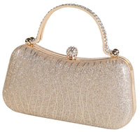 Thumbnail for Covelin Evening Bag Sparkling Frosted Purses for Women Lady Shiny Party Elegant Handbag Wedding Bag with Chain Gold