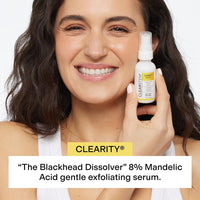 Thumbnail for CLEARSTEM - CLEARITY The Blackhead Dissolver Mandelic Acid Serum - Vitamin C, Turmeric, Collagen Boost - All Skin Types - Facial Skin Care Products - Gluten Free, Cruelty Free - 1 fl oz / 29ml