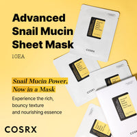 Thumbnail for COSRX Snail Mucin Sheet Mask 10 EA with Snail Mucin Serum, Hydrating Face Sheet Masks for Dry & Sensitive Skin, Korean Face Mask for Self Care, Korean Skin Care