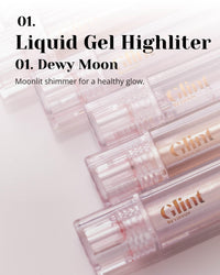 Thumbnail for Glint Liquid Gel Highlighter (Dewy Moon, 0.1oz) + Face & Body Glitter Gel (Frozen Opal, 0.1oz) - Korean Makeup Set for Eyes, Cheeks, Nose, Lips, Body & Hair, Perfect for Parties, Festivals & Concerts