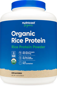 Thumbnail for Nutricost Organic Rice Protein Powder (5 LB) - Gluten-Free, GMO-Free (from Brown Rice)