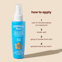 Thumbnail for Hawaiian Tropic Weightless Hydration Water Mist for Face SPF 30, 2.1 Fl Oz, Travel Size SPF Face Mist Hydrating Spray, Non-Comedogenic Sunscreen Facial Mist, Non-Aerosol Sunscreen Spray, 2.1 Fl Oz
