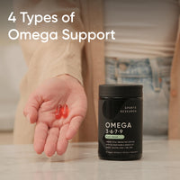 Thumbnail for Sports Research® Vegan Omega 3-6-7-9 - 1200 mg of Multi-Spectrum Omega Fatty Acids Certified Non-GMO Formula with Sea Buckthorn & Borage Oil - 90 Veggie Softgels