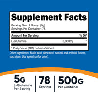 Thumbnail for Nutricost L-Glutamine Powder (500 Grams) (Blue Raspberry)