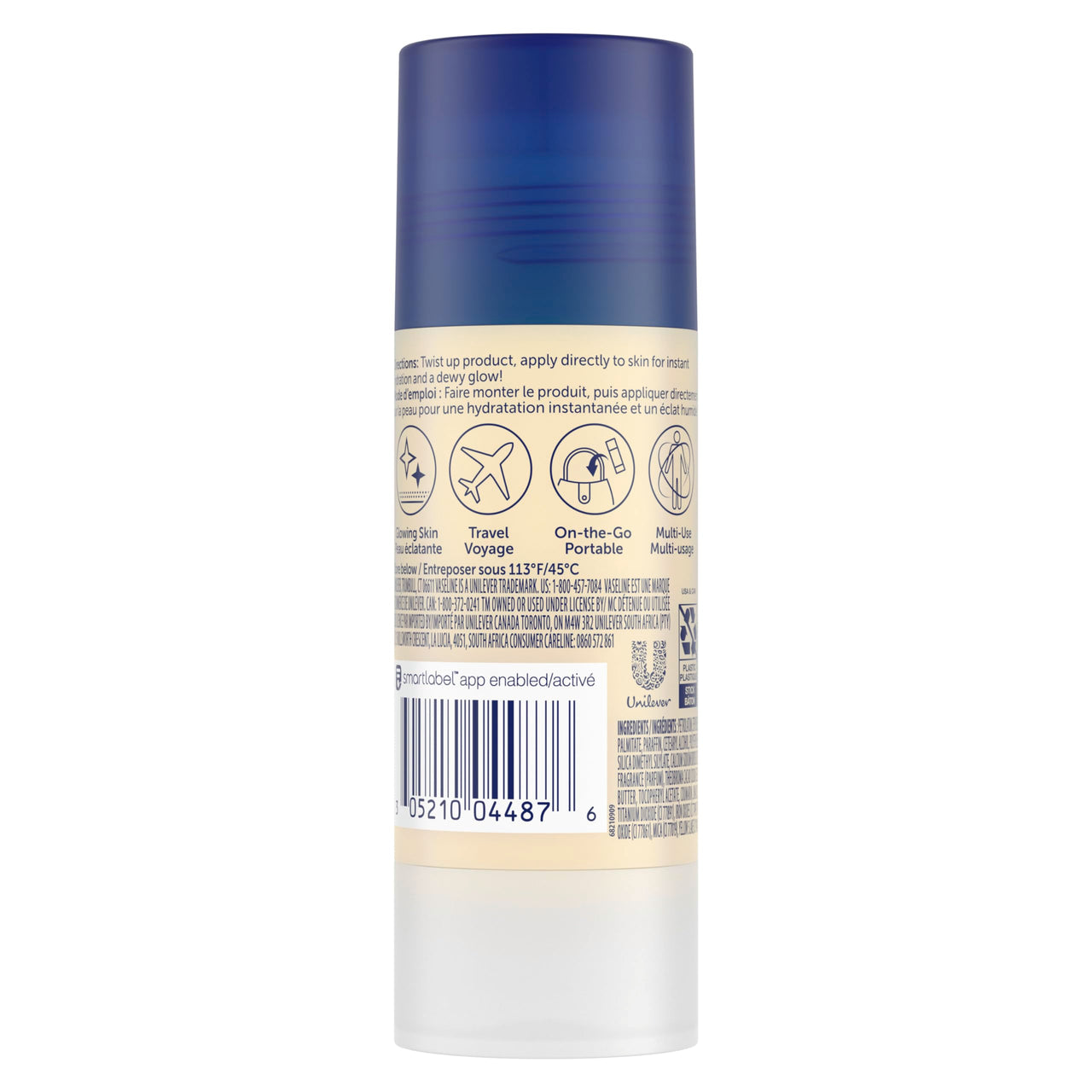 Vaseline Cocoa Shimmer Jelly Stick – Non-Greasy Moisturizer for Glowing Skin, Face & Body Lotion, Travel-Size, 1.4 Oz Ea, Pack of 3.