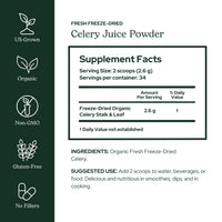 Thumbnail for Eclectic Herb - Celery Juice Powder | Nutritional Supplement | Hydration + Wellness Support, Vitamins + Minerals | Freeze Dried, USDA Organic, Non-GMO, Vegan (3.2 oz | 90 g)