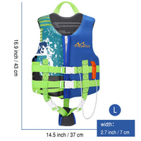 Thumbnail for MoKo Swimming Vest for Kids 46-77 lbs, Clearance Children Swim Vests Water Activity Equipment Cute Pattern Watersports Swimming Device for Toddlers Boys Girls, L Size - Indigo