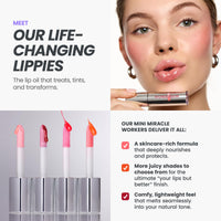 Thumbnail for Wonderskin Lip Oil Rehab Serum - Tinted Lip Oil for Women, Hydrating, Moisturizing, and Non-Sticky Bright Red Tint Serum for Dry Lips (Flirt)
