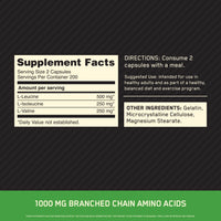 Thumbnail for Optimum Nutrition Instantized BCAA Capsules, Keto Friendly Branched Chain Essential Amino Acids, 1000mg, 400 Count