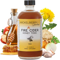 Thumbnail for Fire Cider Apple Cider Vinegar Honey Tonic with Organic Turmeric Root, Ginger Root & Dandelion - Natural Digestion & Immune Support (8 Ounces)