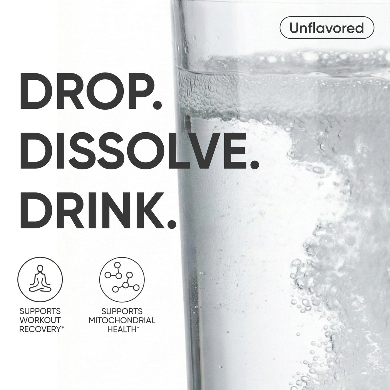 Sports Research® Molecular Hydrogen Water Tablets - Fast Dissolve H2 Tablets with Magnesium - Hydrogen Water - Antioxidant Water Enhancer with Magnesium* - Unflavored, 60 Servings
