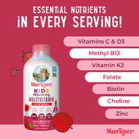 Thumbnail for MaryRuth's Liquid Morning Multivitamin for Kids | Kids Multivitamin | Immune Support Supplement | Vitamin C | Vitamin D | Essential Nutrients | Vegan | 30-180 Servings | 15.22 fl oz