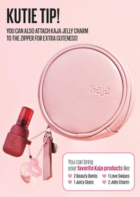 Thumbnail for Kaja Makeup Pouch - Let's Go Bag | Multifunctional Makeup Round Bag for Women and Girls, Waterproof, Durable, Travel Friendly, Portable, Great Gifts Idea (Pink)