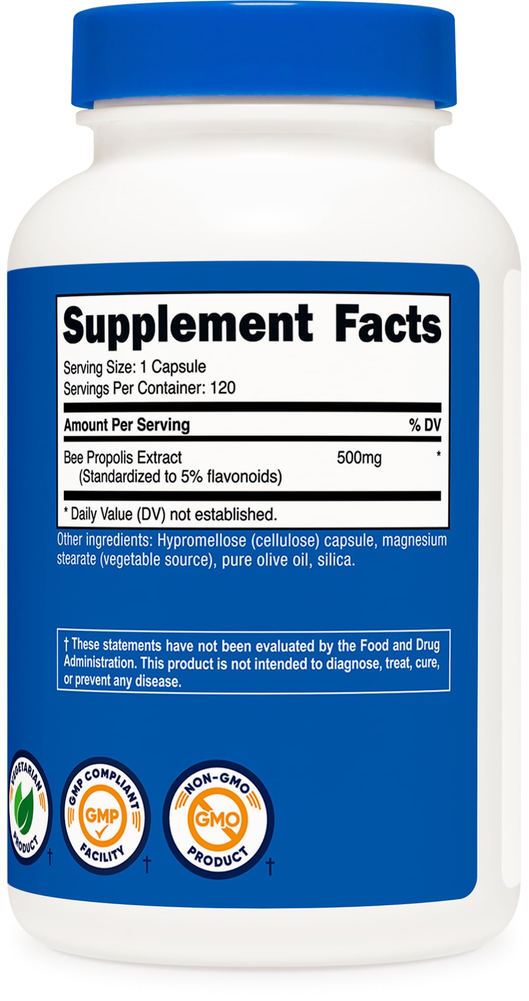 Nutricost Bee Propolis Supplement w/ 5% Flavonoids (500mg / 120 Capsules)
