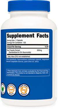 Thumbnail for Nutricost Bee Propolis Supplement w/ 5% Flavonoids (500mg / 120 Capsules)