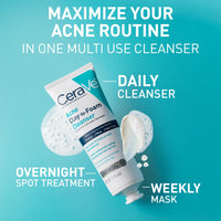 Thumbnail for CeraVe Clay To Foam Acne Face Wash, Multi-Use Salicylic Acid & Kaolin Clay Acne Spot Treatment Clears Pimples & Blackheads, Prevents Breakouts, Hydrates & Soothes, Fragrance-Free, Non-Comedogenic, 4oz
