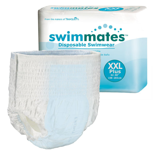 Swimmates Adult Swim Underwear, Pull-Up with Tear-Away Side Seams, Unisex, Disposable, XX-Large (62"- 80" Waist), 12 Count (Case of 4)